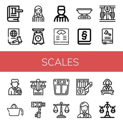 scales simple icons set