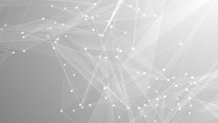 Abstract technology and science polygonal space low poly background Tone gray with connecting dots and lines.