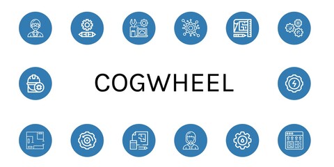 cogwheel simple icons set