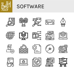 Set of software icons