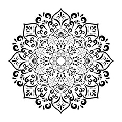 Circular Flower Mandala with vintage floral style, Vector mandala Oriental pattern, Hand drawn decorative element. Unique design with petal flower. Concept relax and meditation use for page logo book