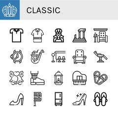 Set of classic icons