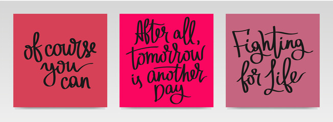 Inspirational quotes letter typography set illustration.