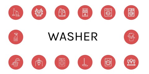 washer icon set