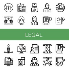 legal simple icons set