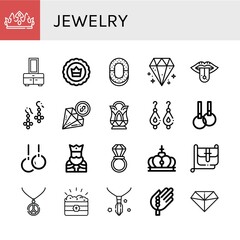 jewelry icon set