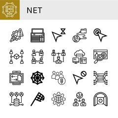 net simple icons set