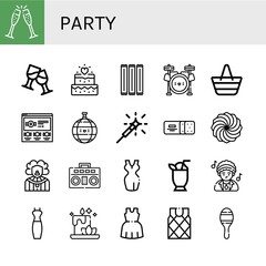 Set of party icons