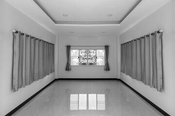 Curtains window decoration interior of brigth room