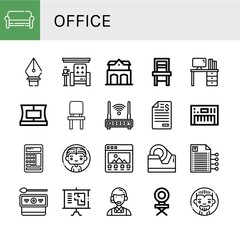 office simple icons set