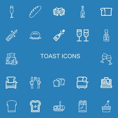 Editable 22 toast icons for web and mobile
