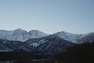 snow covered mountains