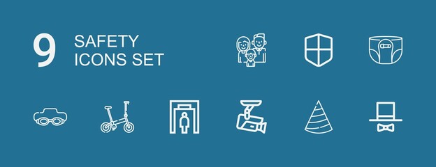Editable 9 safety icons for web and mobile