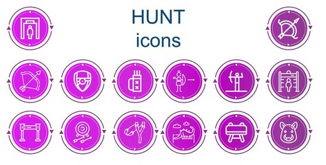 Editable 14 hunt icons for web and mobile