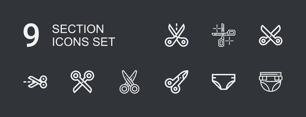 Editable 9 section icons for web and mobile