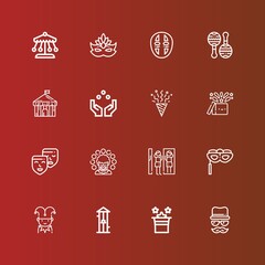 Editable 16 carnival icons for web and mobile