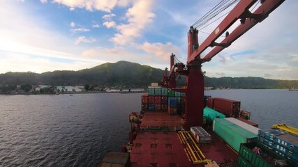 Time lapse of multipurpose vessel berthing at Rabaul  Papua New Guinea