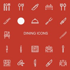 Editable 22 dining icons for web and mobile