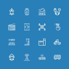 Editable 16 station icons for web and mobile