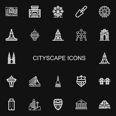 Editable 22 cityscape icons for web and mobile