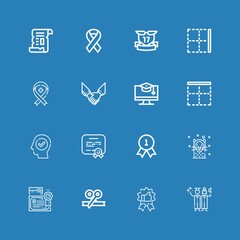 Editable 16 certificate icons for web and mobile