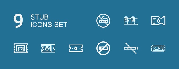 Editable 9 stub icons for web and mobile