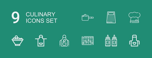Editable 9 culinary icons for web and mobile