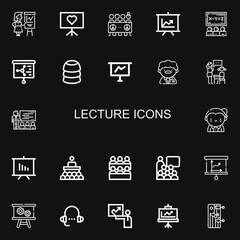 Editable 22 lecture icons for web and mobile
