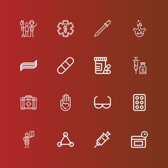 Editable 16 medicine icons for web and mobile
