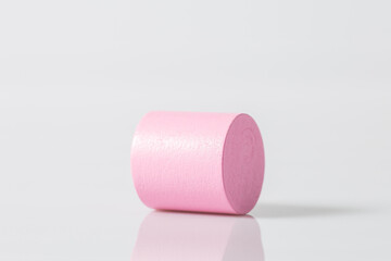 Pink of wooden trunk isolated on a white background