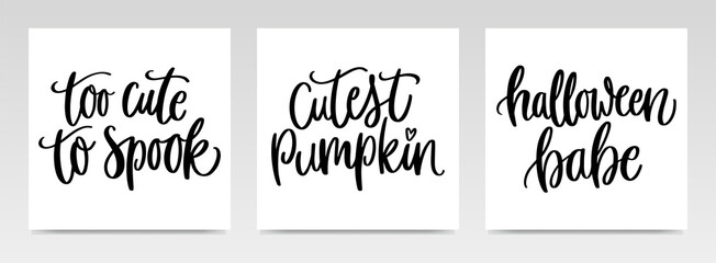 Halloween quotes letter typography set illustration.
