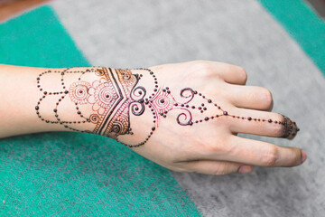 Bridal mehndi- henna tattoo on women hands. mehndi is a traditional indian decorative art. ( mehndi...