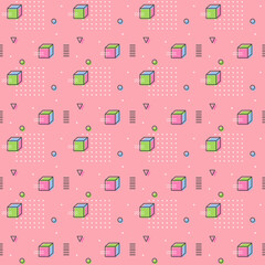 colorful memphis pattern banner colorful vector