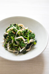 わさび菜としらすの和物