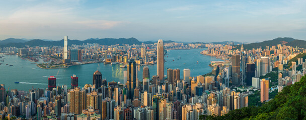 Fototapeta na wymiar Hong Kong Cityscape at Sunset