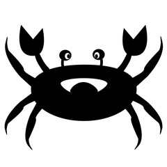 crab silhouette sign. crab icon on white background. crab logo.