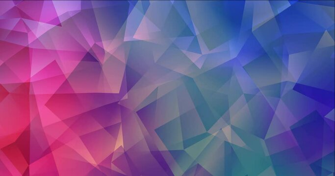 4K looping light blue, red polygonal video sample. Abstract holographic concept in motion style. 4K design for presentations. 4096 x 2160, 60 fps. Codec Photo JPEG.