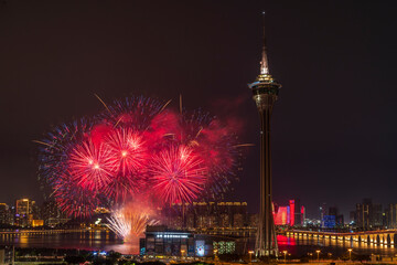 Fototapeta na wymiar Macau Firework Festival 2019