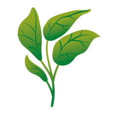 branch with leafs botanical gradient style icon