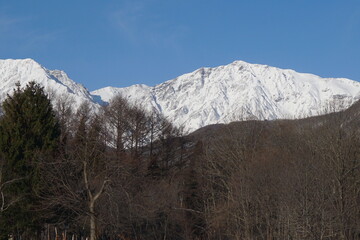 snow covered mountains