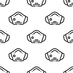 Surgical Mask Icon Seamless Pattern, Medical, Dentist, Surgeon Face, Mask, Liquid Droplets And Aerosols Preventive Mask