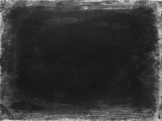 School chalkboard dirty and covered in chalk and dust, wiped away in the center to create a frame...