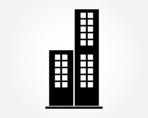 office building icon on white background