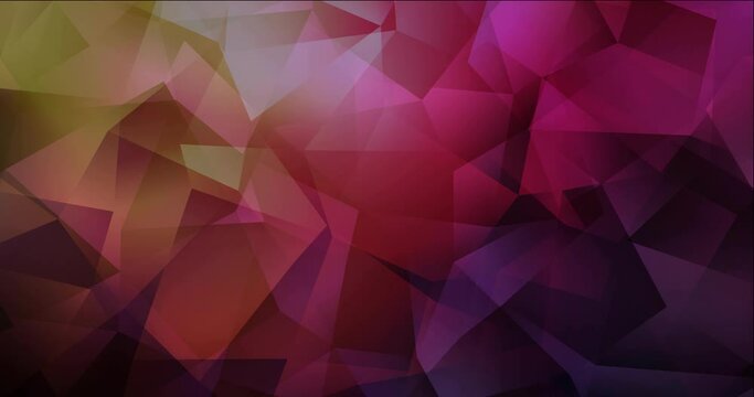 4K looping dark pink, yellow polygonal video sample. Colorful fashion clip in liquid style with gradient. 4K clip for live wallpapers. 4096 x 2160, 60 fps. Codec Photo JPEG.