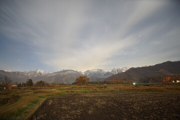 Obraz premium panorama of the mountains in Hakuba, Nagano, Japan