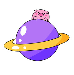 Pig with saturn