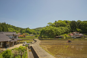Fototapeta na wymiar typical village view in countryside of Japan