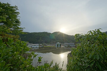 typical landscape in countryside of Japan