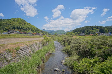 Naklejka na ściany i meble typical rural landscape in Japan
