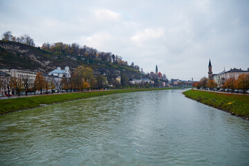 Obraz premium Beautiful Village landscape in Salzburg, Austria. 